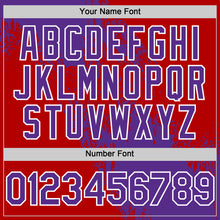 Load image into Gallery viewer, Custom Purple Red-White 3D Pattern Design Abstract Brush Stroke Authentic Baseball Jersey