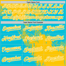 Load image into Gallery viewer, Custom Yellow Lakes Blue-White 3D Pattern Design Abstract Brush Stroke Authentic Baseball Jersey