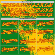 Load image into Gallery viewer, Custom Yellow Grass Green-Red 3D Pattern Design Abstract Brush Stroke Authentic Baseball Jersey