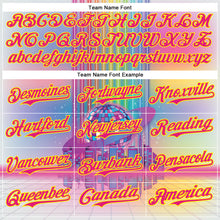 Load image into Gallery viewer, Custom Pink Hot Pink-Light Yellow 3D Pattern Design Rave Psychedelic Neon Music Disco Authentic Baseball Jersey