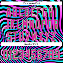 Load image into Gallery viewer, Custom Black Deep Pink-Pea Green 3D Pattern Design Rave Psychedelic Fluid Art Authentic Baseball Jersey