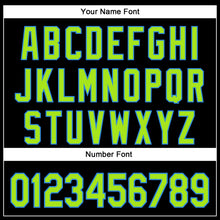 Load image into Gallery viewer, Custom Black Neon Green-Electric Blue 3D Pattern Design Rave Psychedelic Fluid Art Authentic Baseball Jersey