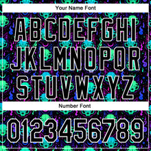 Load image into Gallery viewer, Custom Black White 3D Pattern Design Rave Psychedelic Neon Cat Skull Authentic Baseball Jersey