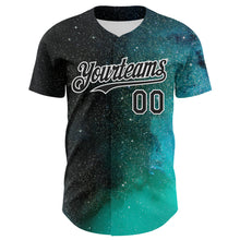 Load image into Gallery viewer, Custom Black White 3D Pattern Design Rave Psychedelic Space Galaxy Star Authentic Baseball Jersey