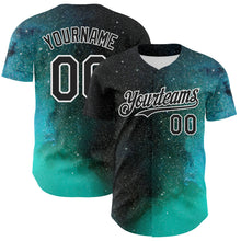 Load image into Gallery viewer, Custom Black White 3D Pattern Design Rave Psychedelic Space Galaxy Star Authentic Baseball Jersey