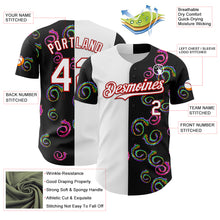 Load image into Gallery viewer, Custom Black White-Red 3D Pattern Design Liquid Splatter Authentic Baseball Jersey