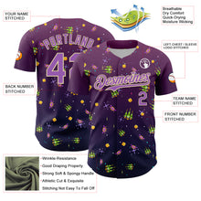 Load image into Gallery viewer, Custom Purple Medium Purple-City Cream 3D Pattern Design Retro Pixel Arcade Game Authentic Baseball Jersey