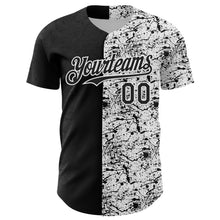 Load image into Gallery viewer, Custom White Black 3D Pattern Design Graffiti Splash Ink Authentic Baseball Jersey