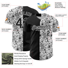 Load image into Gallery viewer, Custom White Black 3D Pattern Design Graffiti Splash Ink Authentic Baseball Jersey