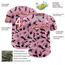 Load image into Gallery viewer, Custom Light Pink White-Red 3D Pattern Design Graffiti Ink Brush Stroke Authentic Baseball Jersey