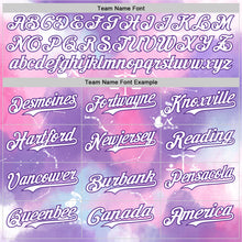 Load image into Gallery viewer, Custom Purple White 3D Pattern Design Constellation Space Galaxy Star Authentic Baseball Jersey