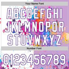 Load image into Gallery viewer, Custom Light Purple White-Purple 3D Pattern Design Graffiti Splash Authentic Baseball Jersey