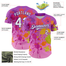 Load image into Gallery viewer, Custom Purple White 3D Pattern Design Graffiti Splash Authentic Baseball Jersey