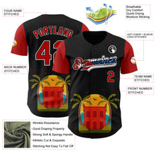 Load image into Gallery viewer, Custom Black Red White-Cuban Flag 3D Cuba Authentic Baseball Jersey