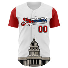 Load image into Gallery viewer, Custom White Red Black-Cuban Flag 3D Cuba Havana Authentic Baseball Jersey