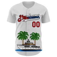 Load image into Gallery viewer, Custom White Red Black-Cuban Flag 3D Cuba Authentic Baseball Jersey