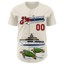 Load image into Gallery viewer, Custom Cream Red Black White-Cuban Flag 3D Cuba Authentic Baseball Jersey