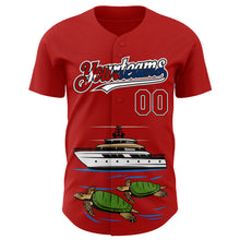 Load image into Gallery viewer, Custom Red Black White-Cuban Flag 3D Cuba Authentic Baseball Jersey