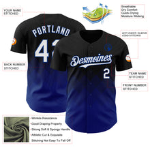 Load image into Gallery viewer, Custom Black White-Royal 3D Gradient Square Shape Authentic Baseball Jersey