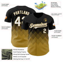 Load image into Gallery viewer, Custom Black White-Old Gold 3D Gradient Square Shape Authentic Baseball Jersey
