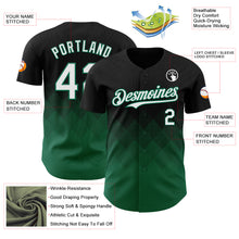 Load image into Gallery viewer, Custom Black White-Kelly Green 3D Gradient Square Shape Authentic Baseball Jersey