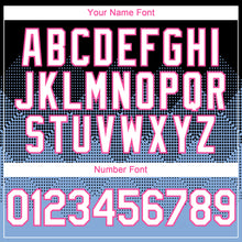 Load image into Gallery viewer, Custom Black White Light Blue-Pink 3D Gradient Square Shape Authentic Baseball Jersey