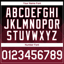 Load image into Gallery viewer, Custom Black White-Crimson 3D Gradient Square Shape Authentic Baseball Jersey