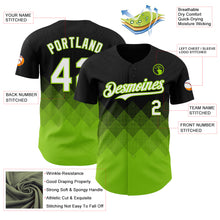 Load image into Gallery viewer, Custom Black White-Neon Green 3D Gradient Square Shape Authentic Baseball Jersey