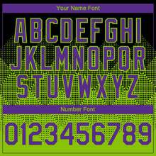 Load image into Gallery viewer, Custom Black Purple-Neon Green 3D Gradient Square Shape Authentic Baseball Jersey
