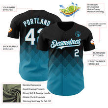 Load image into Gallery viewer, Custom Black White-Panther Blue 3D Gradient Square Shape Authentic Baseball Jersey