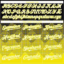 Load image into Gallery viewer, Custom Black Light Yellow 3D Gradient Square Shape Authentic Baseball Jersey