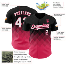 Load image into Gallery viewer, Custom Black White-Neon Pink 3D Gradient Square Shape Authentic Baseball Jersey