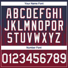 Load image into Gallery viewer, Custom Navy White-Crimson 3D Gradient Square Shape Authentic Baseball Jersey