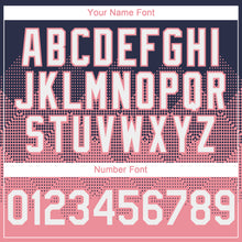 Load image into Gallery viewer, Custom Navy Medium Pink 3D Gradient Square Shape Authentic Baseball Jersey