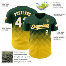 Load image into Gallery viewer, Custom Green White-Yellow 3D Gradient Square Shape Authentic Baseball Jersey