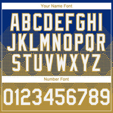 Load image into Gallery viewer, Custom Royal White-Old Gold 3D Gradient Square Shape Authentic Baseball Jersey