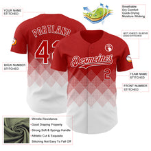Load image into Gallery viewer, Custom Red White 3D Gradient Square Shape Authentic Baseball Jersey