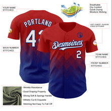 Load image into Gallery viewer, Custom Red White-Royal 3D Gradient Square Shape Authentic Baseball Jersey