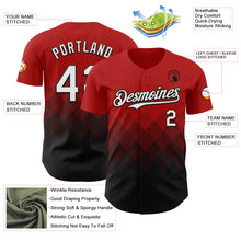 Load image into Gallery viewer, Custom Red White-Black 3D Gradient Square Shape Authentic Baseball Jersey