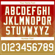 Load image into Gallery viewer, Custom Red White-Old Gold 3D Gradient Square Shape Authentic Baseball Jersey