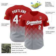 Load image into Gallery viewer, Custom Red White-Gray 3D Gradient Square Shape Authentic Baseball Jersey