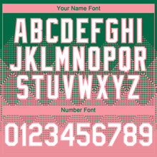 Load image into Gallery viewer, Custom Kelly Green White-Medium Pink 3D Gradient Square Shape Authentic Baseball Jersey