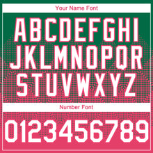 Load image into Gallery viewer, Custom Kelly Green White-Neon Pink 3D Gradient Square Shape Authentic Baseball Jersey