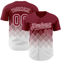 Load image into Gallery viewer, Custom Crimson White 3D Gradient Square Shape Authentic Baseball Jersey