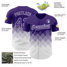 Load image into Gallery viewer, Custom Purple White 3D Gradient Square Shape Authentic Baseball Jersey