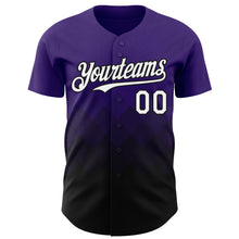 Load image into Gallery viewer, Custom Purple White-Black 3D Gradient Square Shape Authentic Baseball Jersey