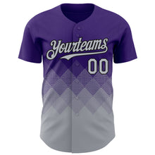 Load image into Gallery viewer, Custom Purple Gray-Black 3D Gradient Square Shape Authentic Baseball Jersey