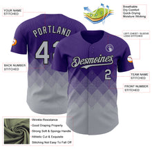 Load image into Gallery viewer, Custom Purple Gray-Black 3D Gradient Square Shape Authentic Baseball Jersey