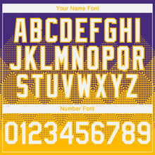 Load image into Gallery viewer, Custom Purple White-Gold 3D Gradient Square Shape Authentic Baseball Jersey