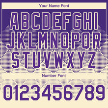 Load image into Gallery viewer, Custom Purple Cream 3D Gradient Square Shape Authentic Baseball Jersey